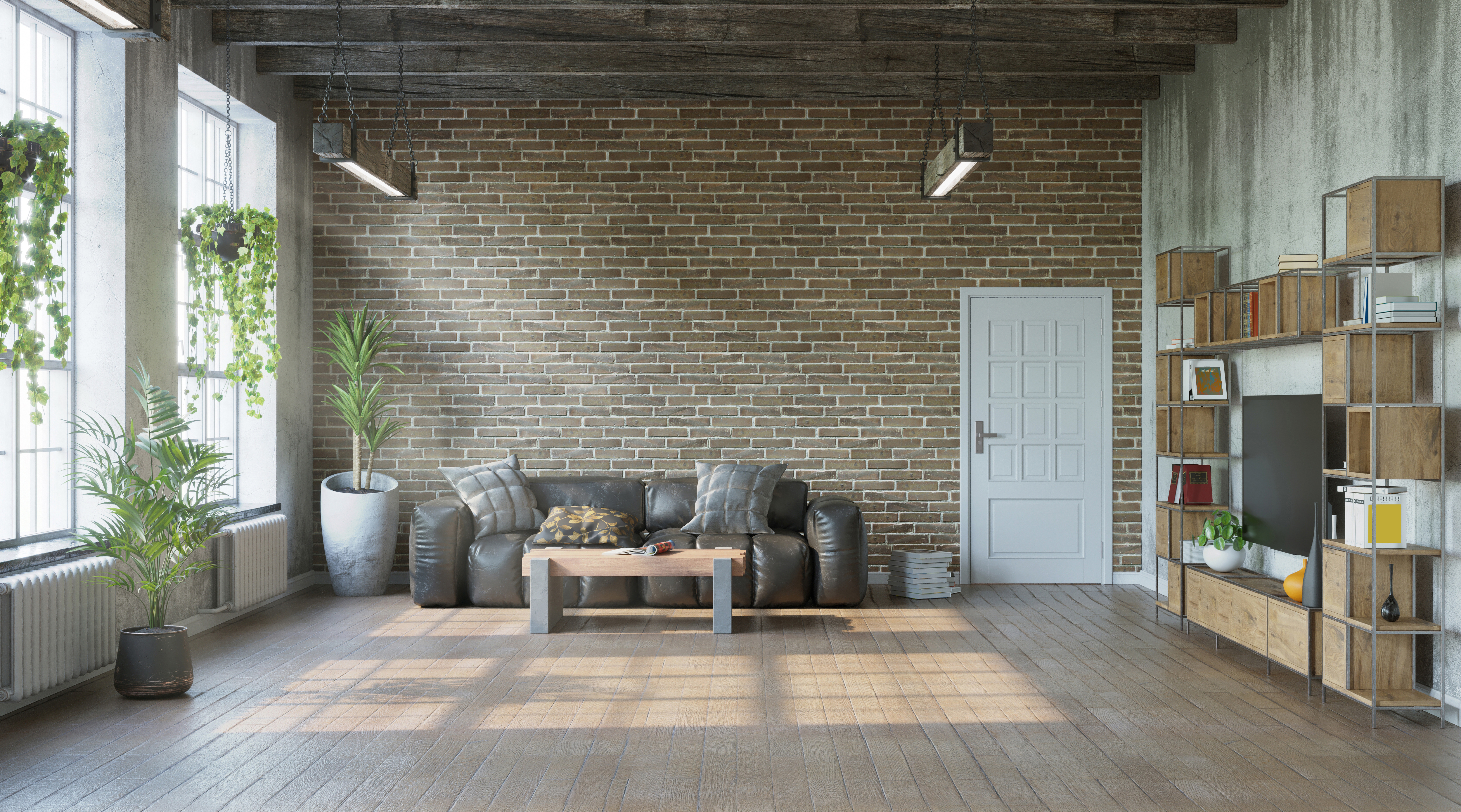 Tendencia de decoración de interiores con materiales naturales